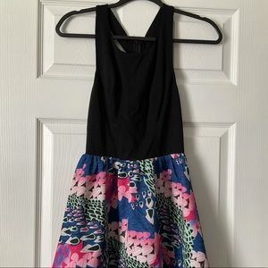 Cute patterned dress with fun back detailing